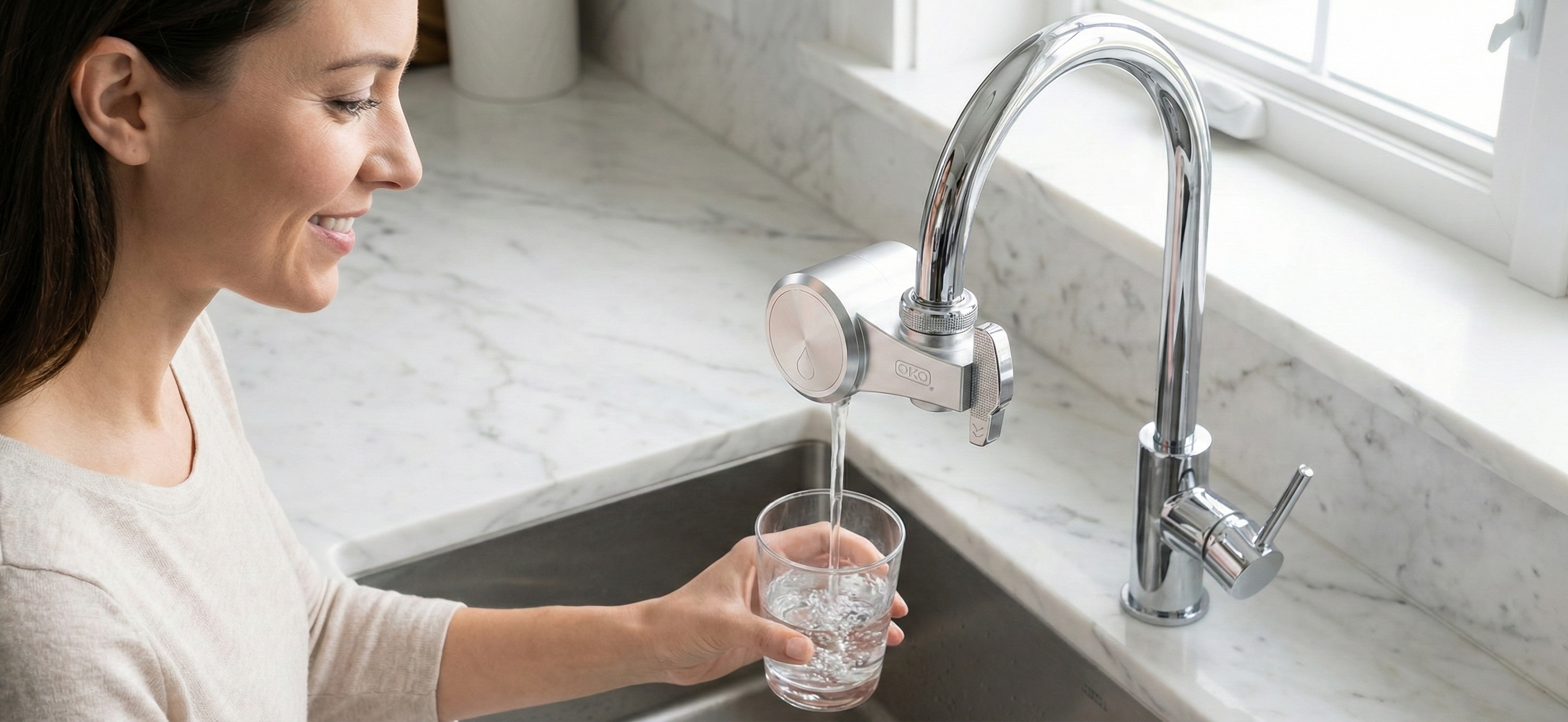 ÖKO Tap installed in a modern kitchen